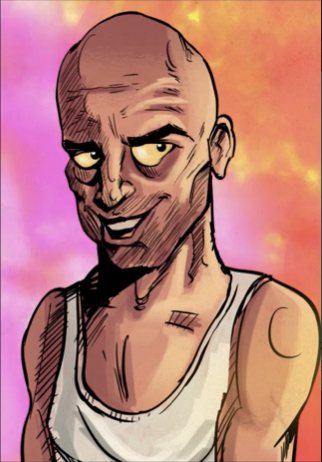 Illustrated bald character