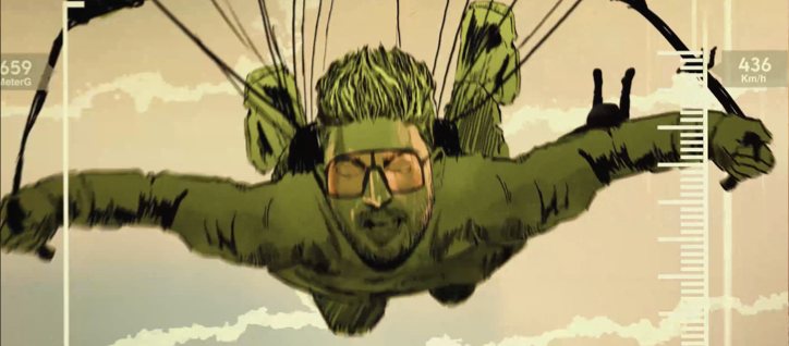 Animated skydiver